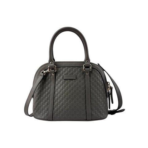 Gucci Grey Micro Guccissima Leather Mini Dome Crossbody Bag