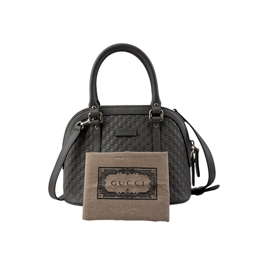 Gucci Grey Micro Guccissima Leather Mini Dome Crossbody Bag
