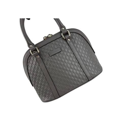 Gucci Grey Micro Guccissima Leather Mini Dome Crossbody Bag
