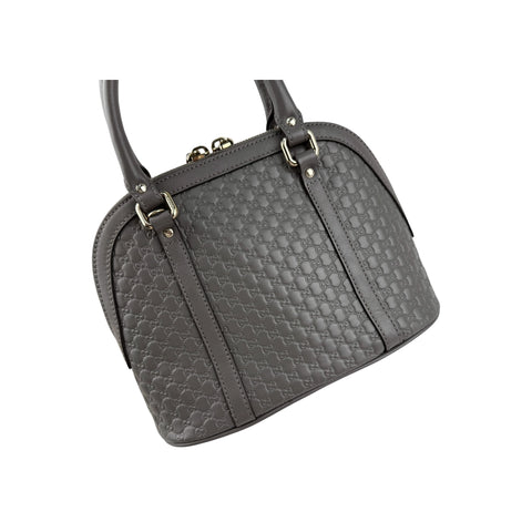 Gucci Grey Micro Guccissima Leather Mini Dome Crossbody Bag