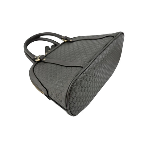 Gucci Grey Micro Guccissima Leather Mini Dome Crossbody Bag
