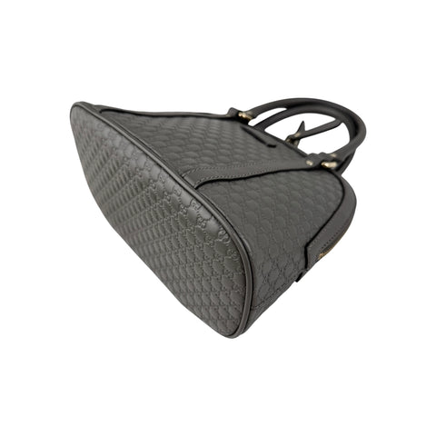 Gucci Grey Micro Guccissima Leather Mini Dome Crossbody Bag
