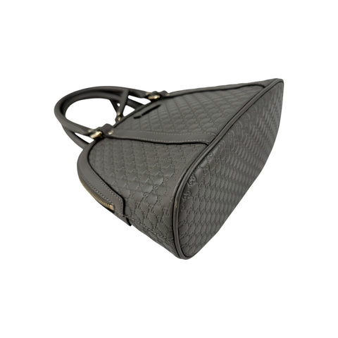 Gucci Grey Micro Guccissima Leather Mini Dome Crossbody Bag