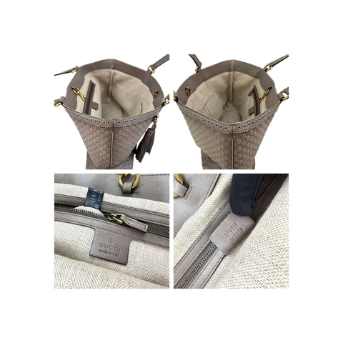 Gucci Grey Microguccissima Brogue Leather Large Duilio Tote Bag
