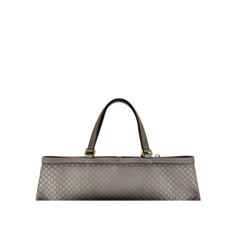 Gucci Grey Microguccissima Brogue Leather Large Duilio Tote Bag