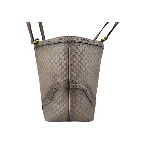 Gucci Grey Microguccissima Brogue Leather Large Duilio Tote Bag