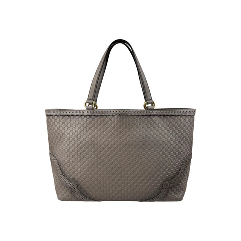 Gucci Grey Microguccissima Brogue Leather Large Duilio Tote Bag