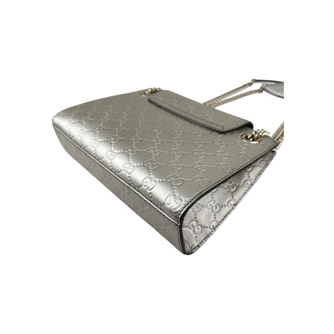 Gucci Guccissima Patent Leather Emily Original Chain Large Shoulder Bag