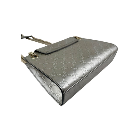 Gucci Guccissima Patent Leather Emily Original Chain Large Shoulder Bag