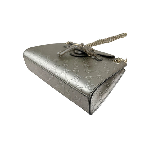 Gucci Guccissima Patent Leather Emily Original Chain Large Shoulder Bag