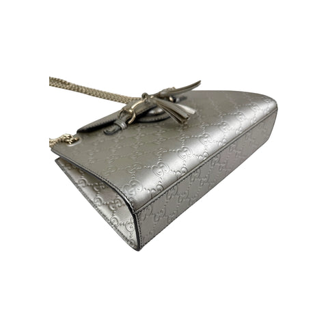 Gucci Guccissima Patent Leather Emily Original Chain Large Shoulder Bag