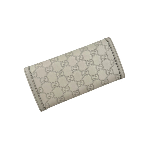 Gucci Guccissima Sukey Continental Wallet Off White