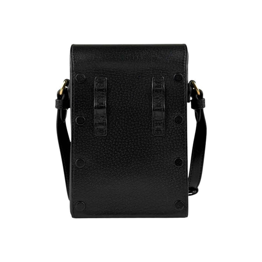 Gucci Black Leather Horsebit 1955 Vertical Mini Shoulder Crossbody Bag
