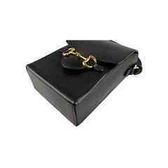 Gucci Black Leather Horsebit 1955 Vertical Mini Shoulder Crossbody Bag