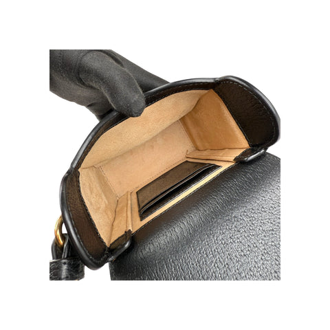 Gucci Black Leather Horsebit 1955 Vertical Mini Shoulder Crossbody Bag