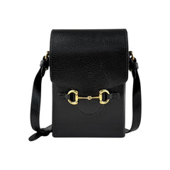 Gucci Black Leather Horsebit 1955 Vertical Mini Shoulder Crossbody Bag