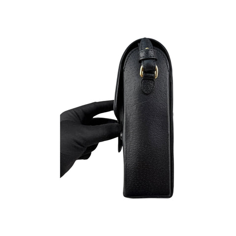 Gucci Black Leather Horsebit 1955 Vertical Mini Shoulder Crossbody Bag