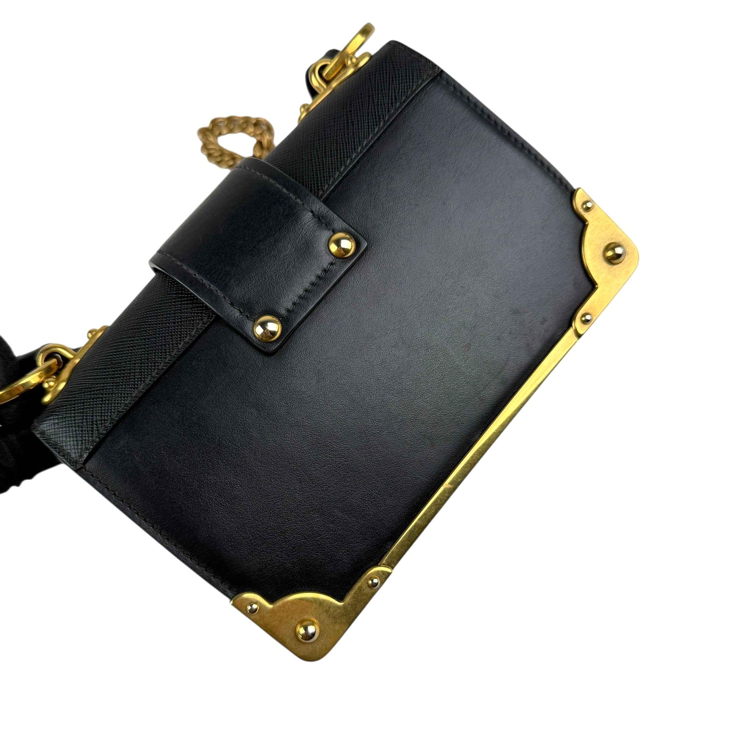 Prada City Calf And Saffiano Leather Cahier Crossbody Bag