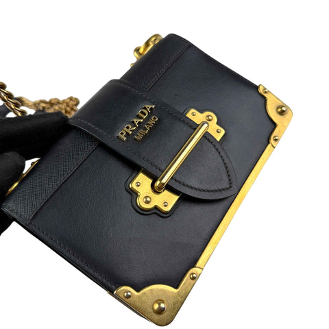 Prada City Calf And Saffiano Leather Cahier Crossbody Bag