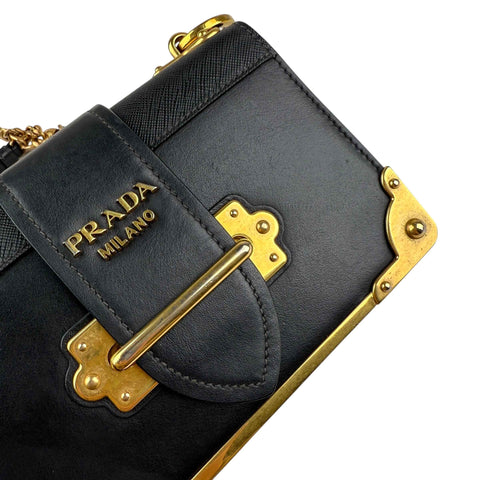 Prada City Calf And Saffiano Leather Cahier Crossbody Bag