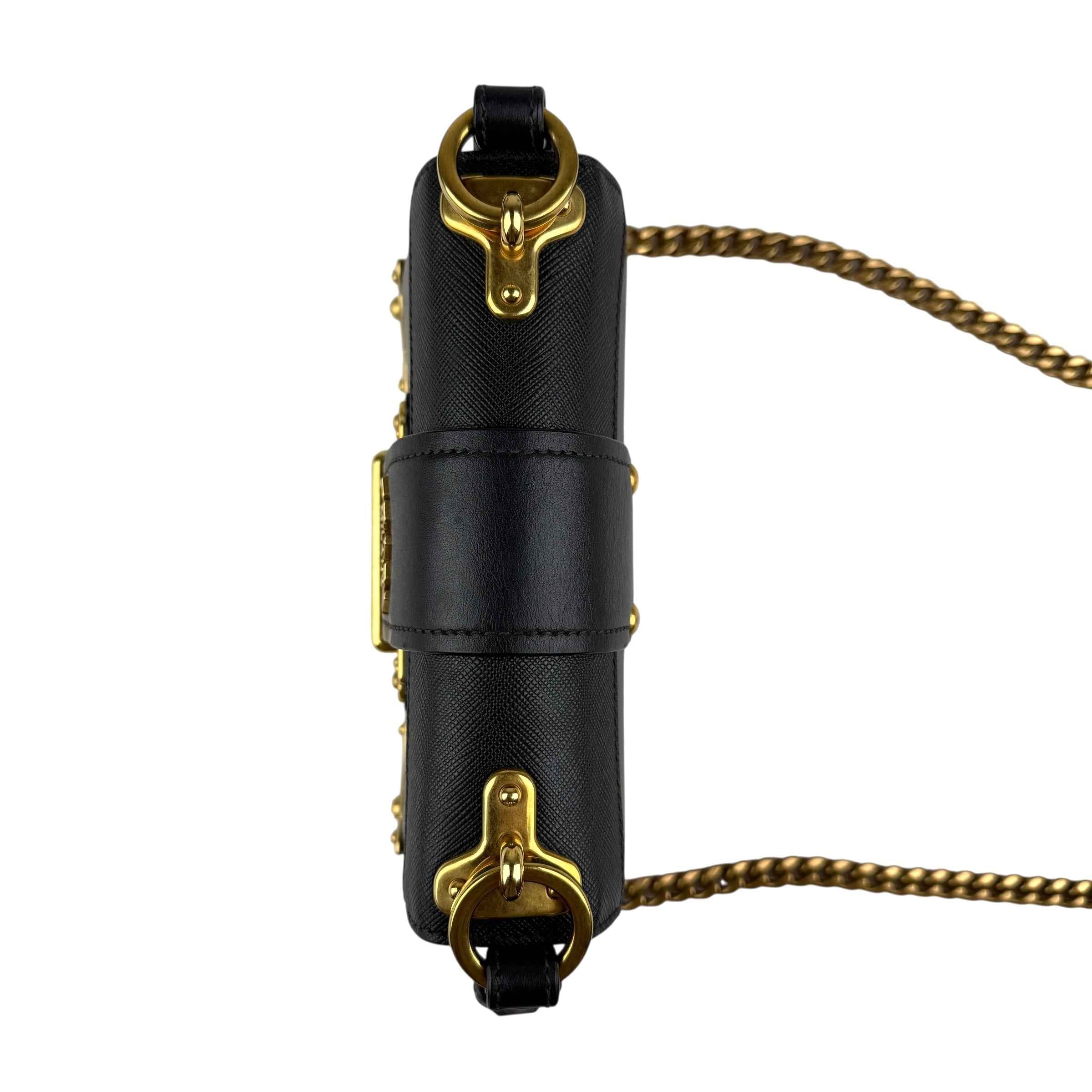 Prada City Calf And Saffiano Leather Cahier Crossbody Bag