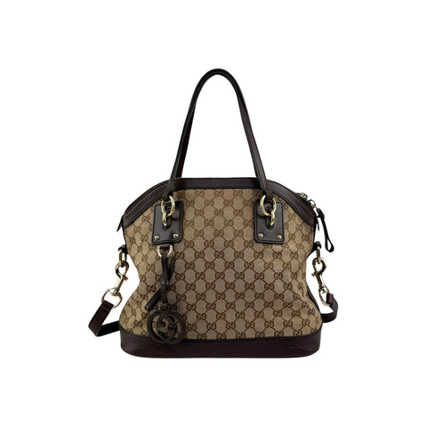 Gucci Medium GG Canvas Charm Dome Satchel
