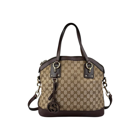 Gucci Medium GG Canvas Charm Dome Satchel