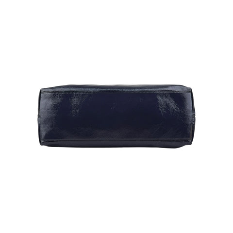 Gucci Navy Patent Leather Soho Chain Tote Bag