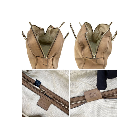 Gucci Nubuck Leather Soho Chain Shoulder Bag