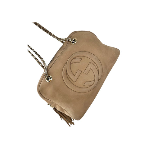 Gucci Nubuck Leather Soho Chain Shoulder Bag