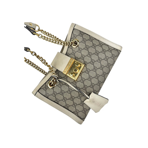Gucci Padlock Chain Tote GG Coated Canvas