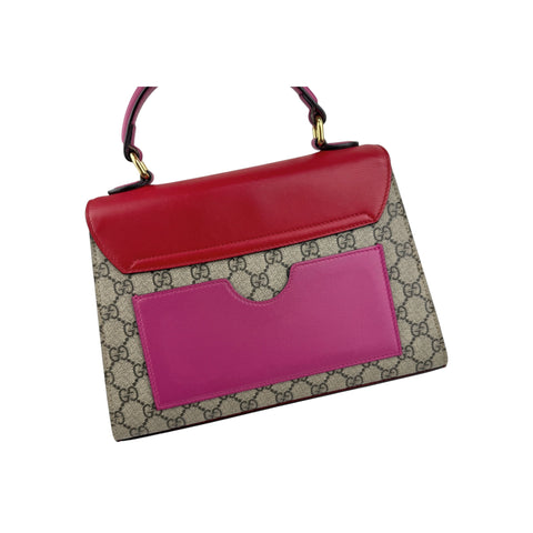 Gucci Padlock Top Handle Bag GG Coated Canvas and Leather satchel