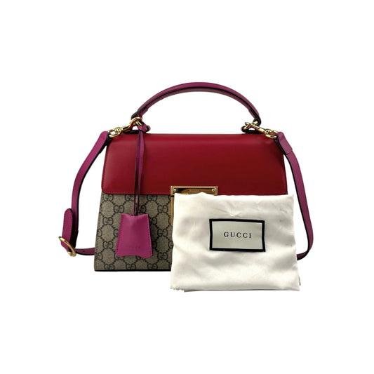 Gucci Padlock Top Handle Bag GG Coated Canvas and Leather satchel