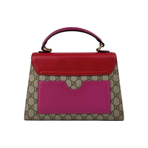 Gucci Padlock Top Handle Bag GG Coated Canvas and Leather satchel