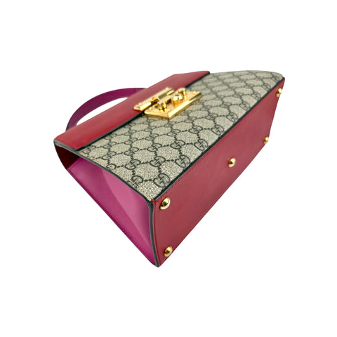 Gucci Padlock Top Handle Bag GG Coated Canvas and Leather satchel
