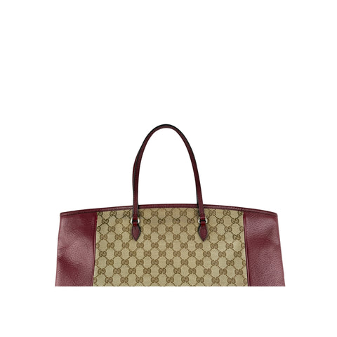 Gucci Red/Beige GG Canvas Bree Tote Bag