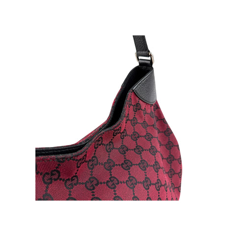 Gucci Red/Black GG Canvas Hobo Bag