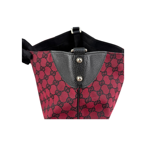 Gucci Red/Black GG Canvas Hobo Bag
