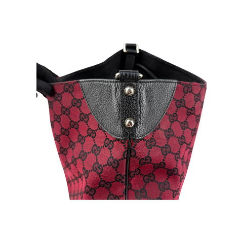 Gucci Red/Black GG Canvas Hobo Bag
