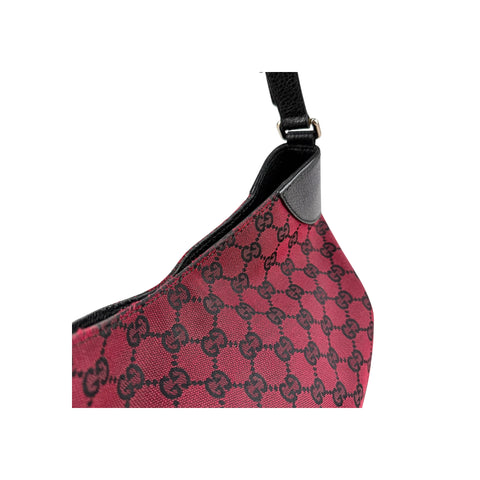 Gucci Red/Black GG Canvas Hobo Bag