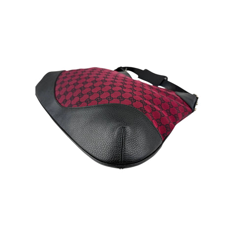 Gucci Red/Black GG Canvas Hobo Bag