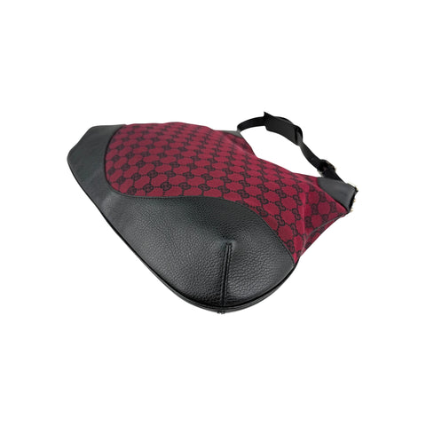 Gucci Red/Black GG Canvas Hobo Bag