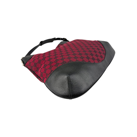 Gucci Red/Black GG Canvas Hobo Bag