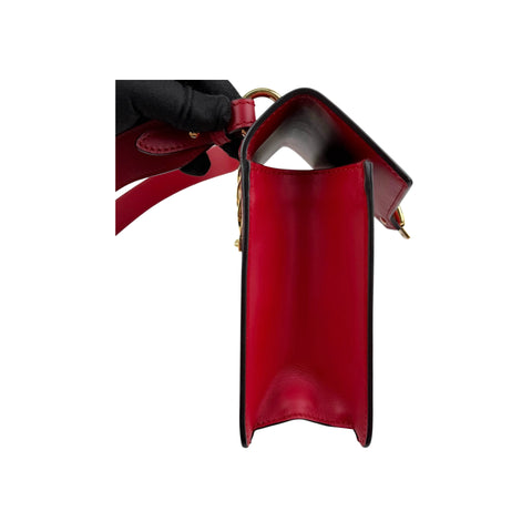 Gucci Red Calfskin Leather Sylvie Shoulder Bag