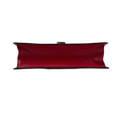 Gucci Red Calfskin Leather Sylvie Shoulder Bag