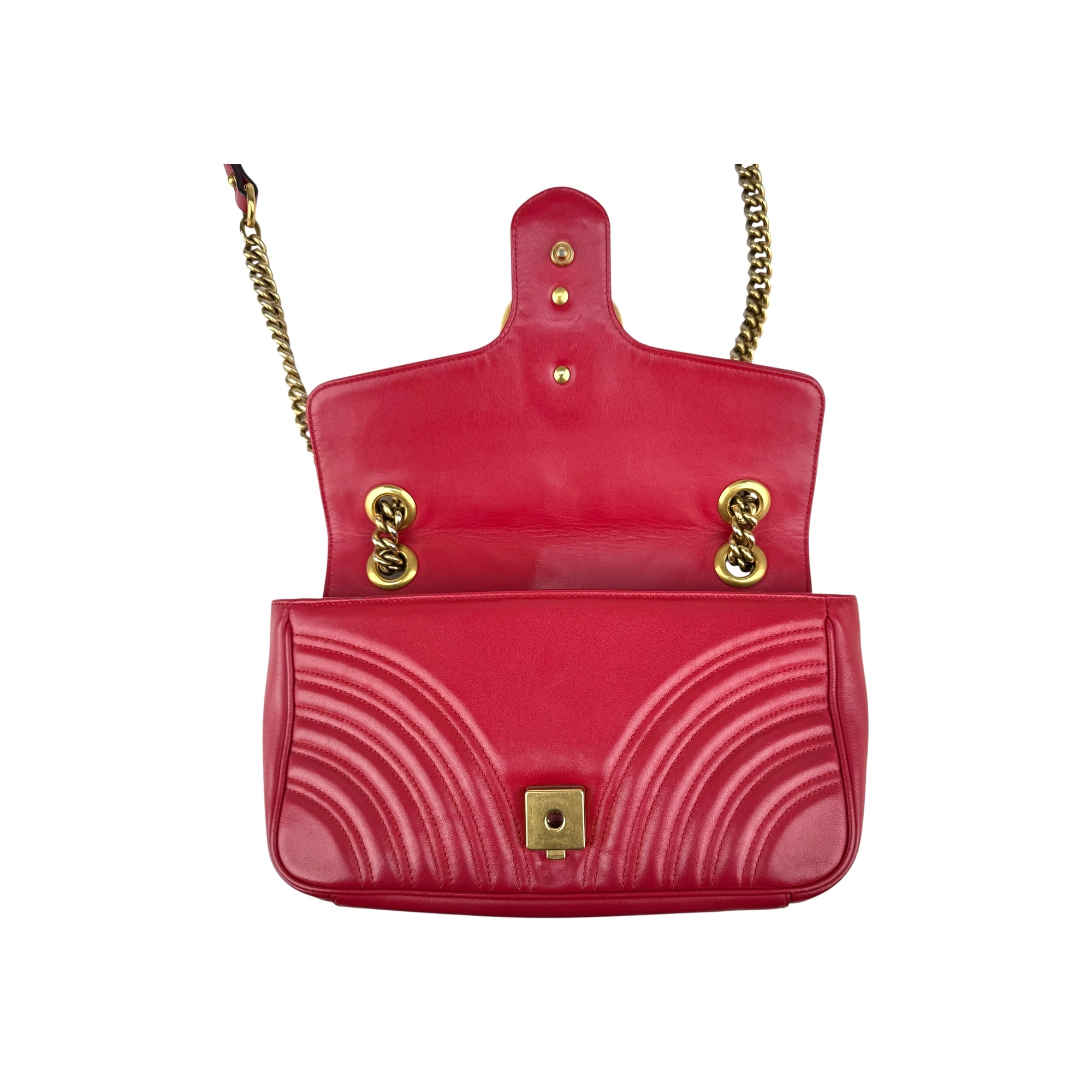 Gucci Red GG Marmont Matelasse Crossbody Bag