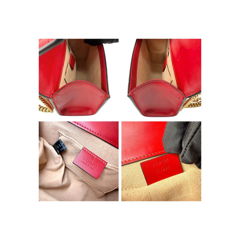 Gucci Red Guccissima Leather Padlock Shoulder Bag