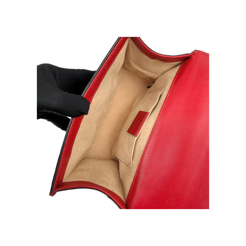 Gucci Red Guccissima Leather Padlock Shoulder Bag