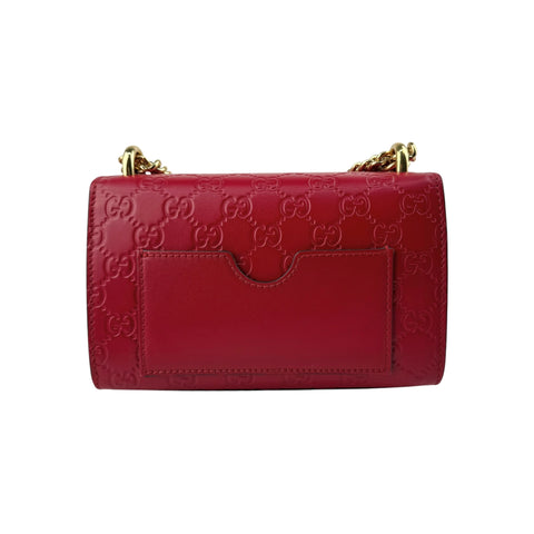 Gucci Red Guccissima Leather Padlock Shoulder Bag