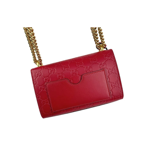 Gucci Red Guccissima Leather Padlock Shoulder Bag